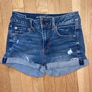 American Eagle Hi-Rise Shortie Jean Shorts